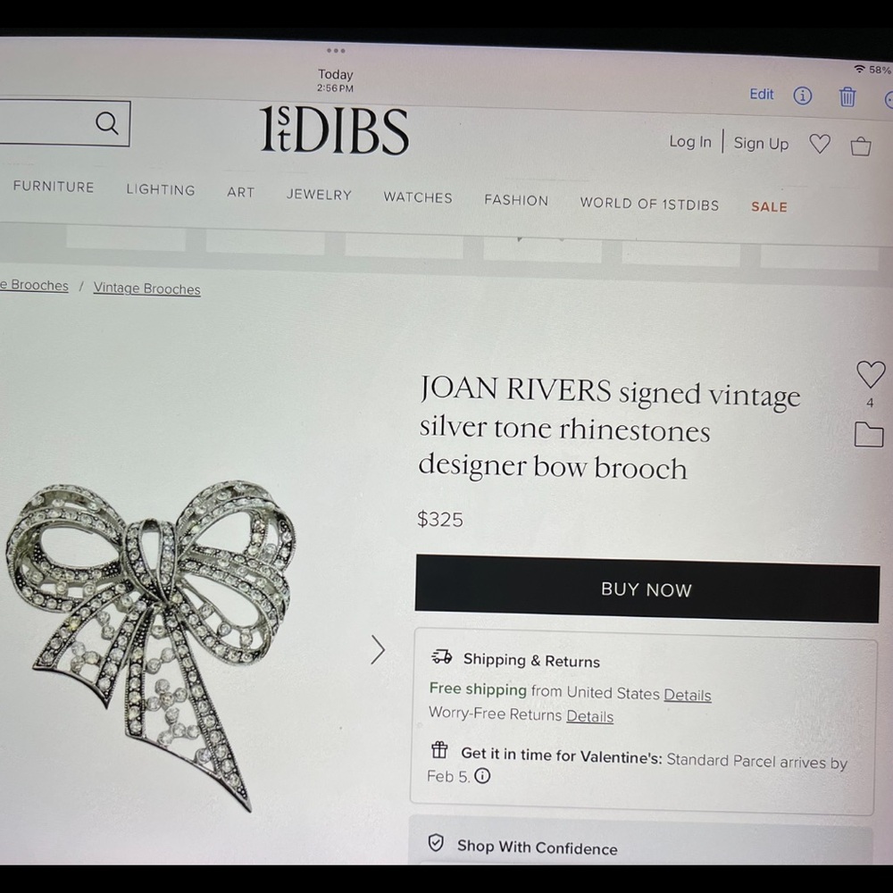 JOAN RIVERS Classics Collection Bow Rhinestone Brooch Pin Silver-Tone EUC Snazzy - Picture 9 of 11